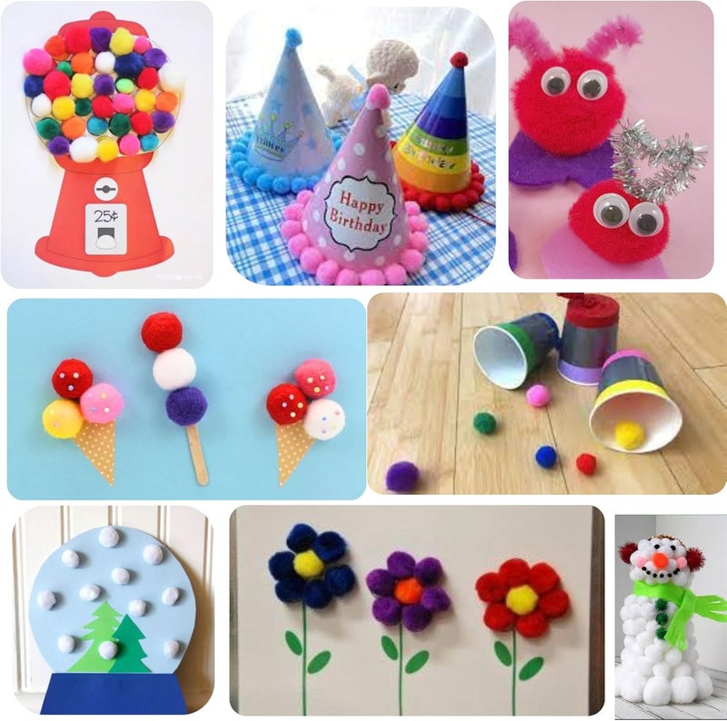 adeweave 1.5 Inch Pom poms –100 Soft and Fluffy Craft Pom Pom Balls – Multicolor Craft Supplies Pompoms for Arts and Crafts in a Reusable Box, Large Puff Ball Ideal for DIY and School Activities - Image 3